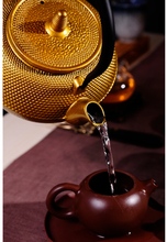 Load image into Gallery viewer, CommodiTeas Gold Cast Iron Tea Kettle